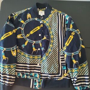 Lacoste Navy and Yellow Patterned Jacket